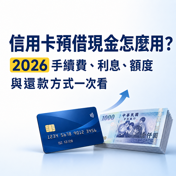 信用卡預借現金怎麼用？2026手續費、利息、額度與還款方式一次看